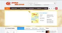Desktop Screenshot of chinaweldingjournal.com